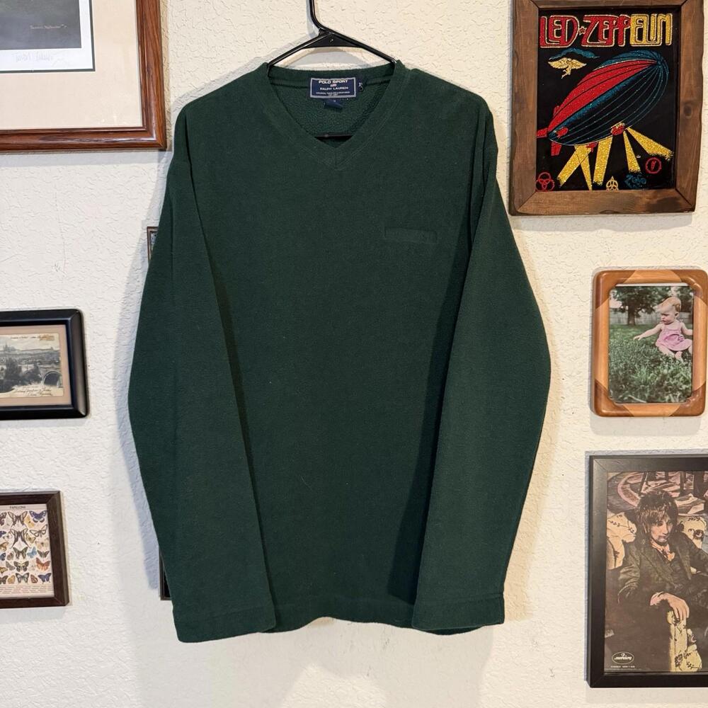 Vintage 90s RARE Polo Sport Ralph Lauren Green Designer Sweater Mens Size XL‎